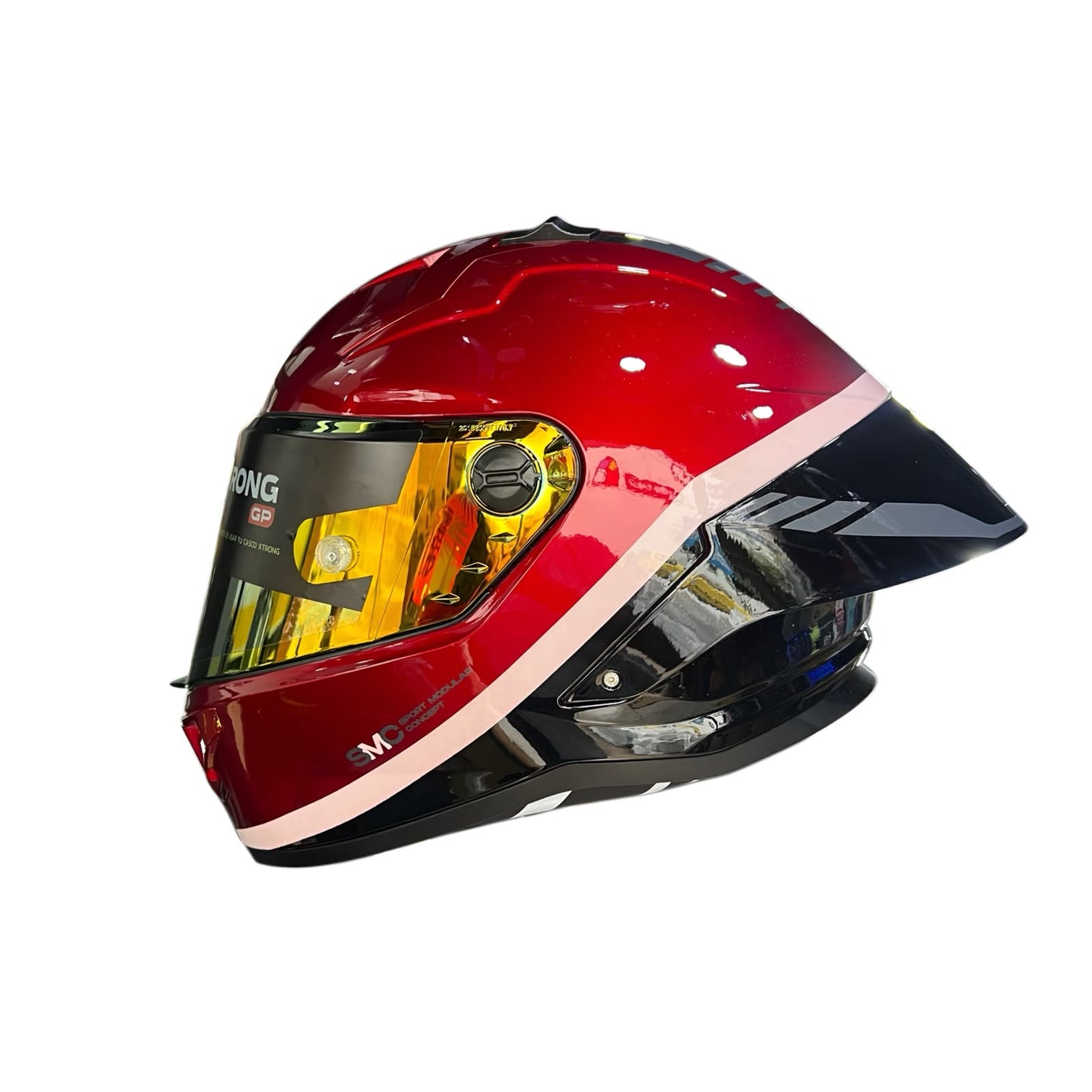 Casco Xtrong Xtr-352 R1 Negro Rojo Brillante