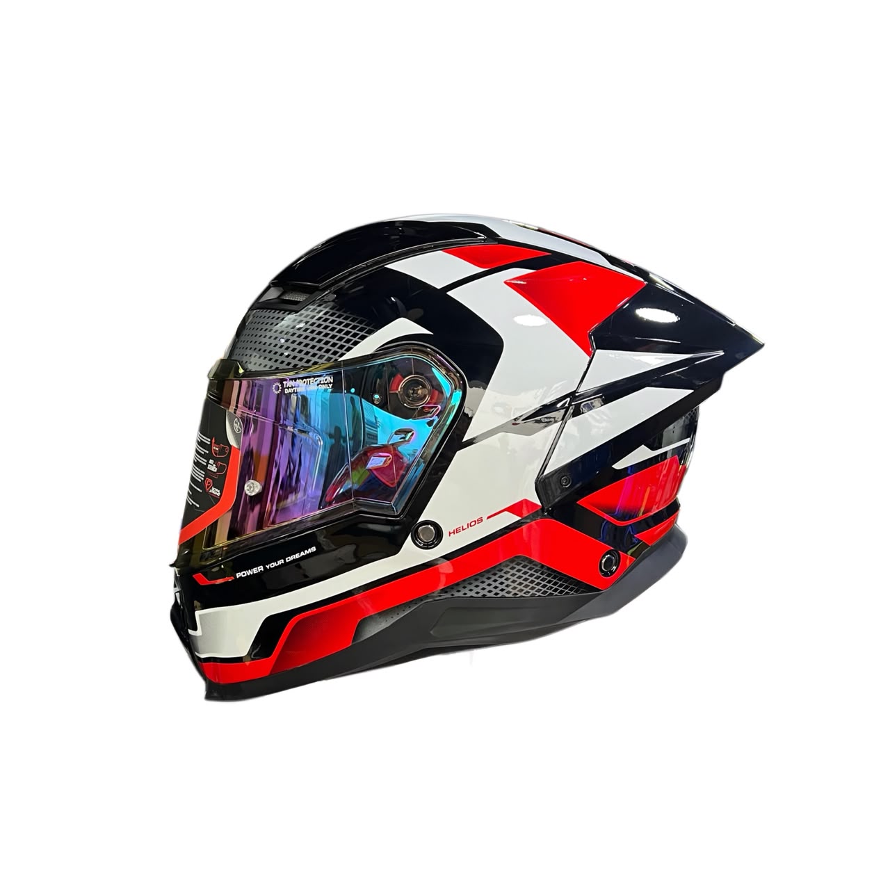 Casco Xsports Helios Blanco Rojo Brillante